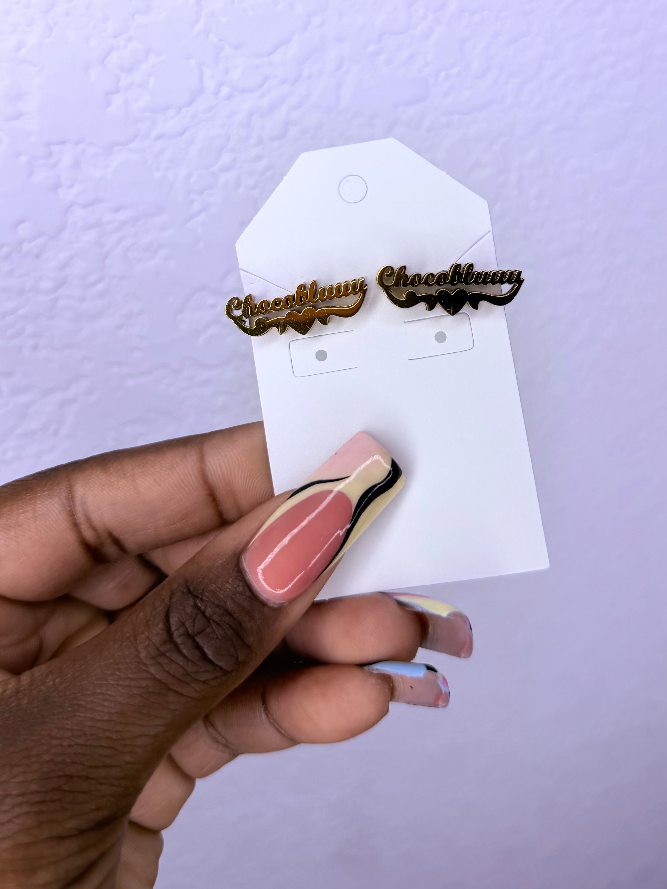 CUSTOM NAMEPLATE EARRINGS